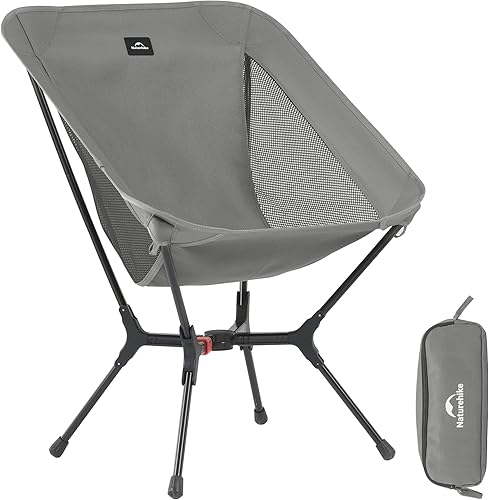 Naturehike Silla de camping a presión, silla de mochilero portátil con bolsa de almacenamiento, silla de campamento plegable ligera y compacta