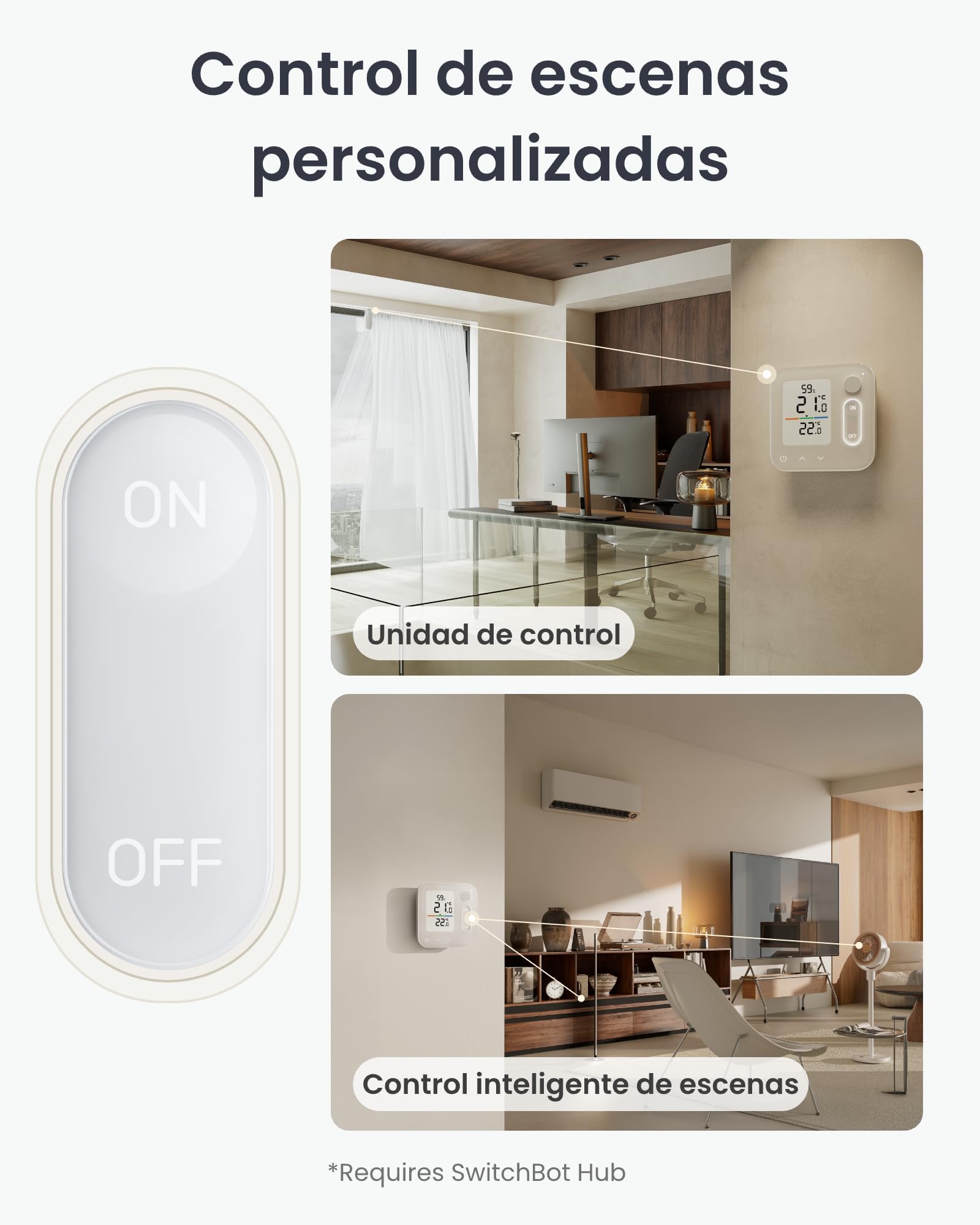 SwitchBot Panel de clima interior, termohigrómetro integrado, optimiza el control de la válvula del radiador, ahorro de energía y costes. Compatible con Apple Home & Home Assistant a través de Matter