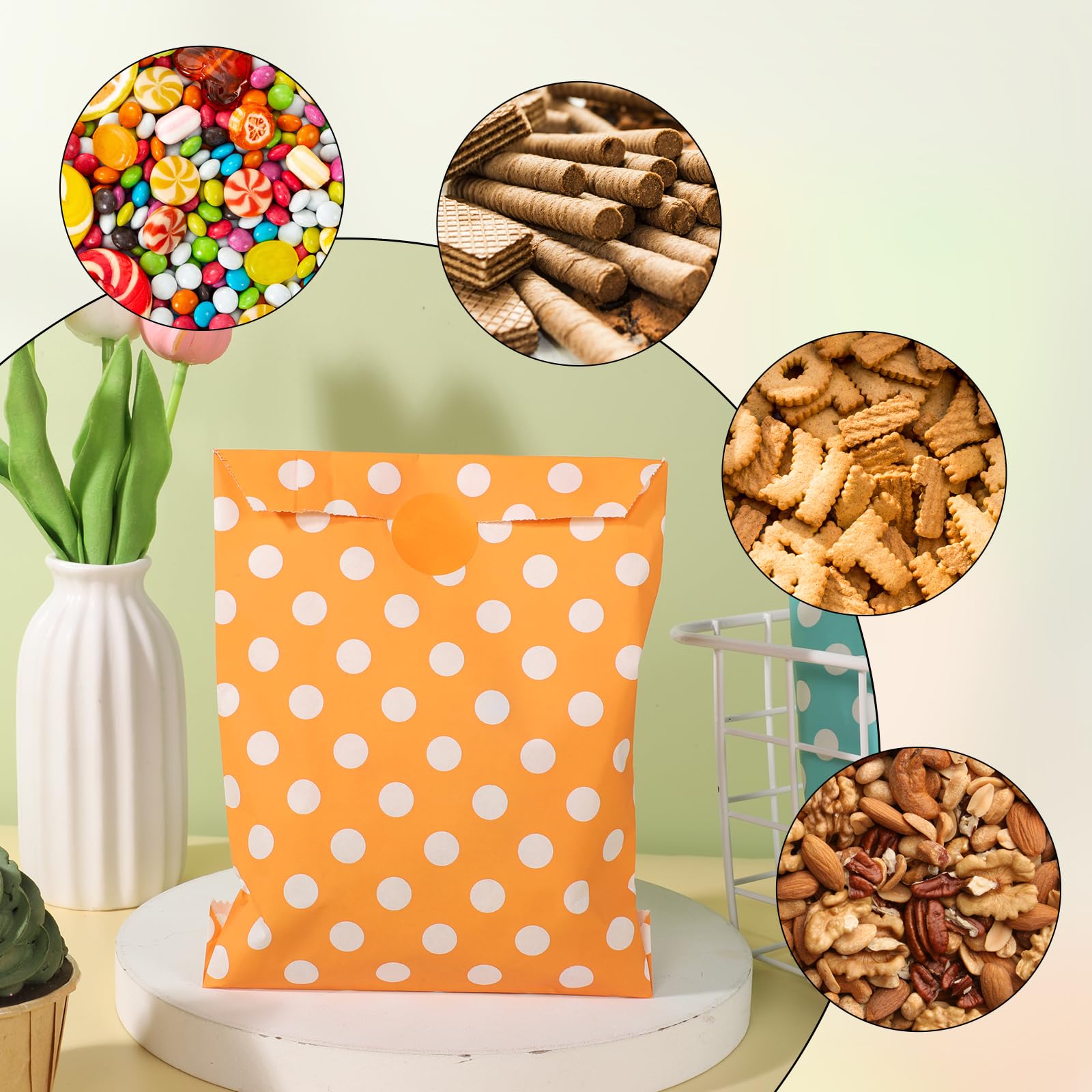 Kesote 50 Petites Sacs En Papier Marron Mini Sachets Cadeau Pochettes