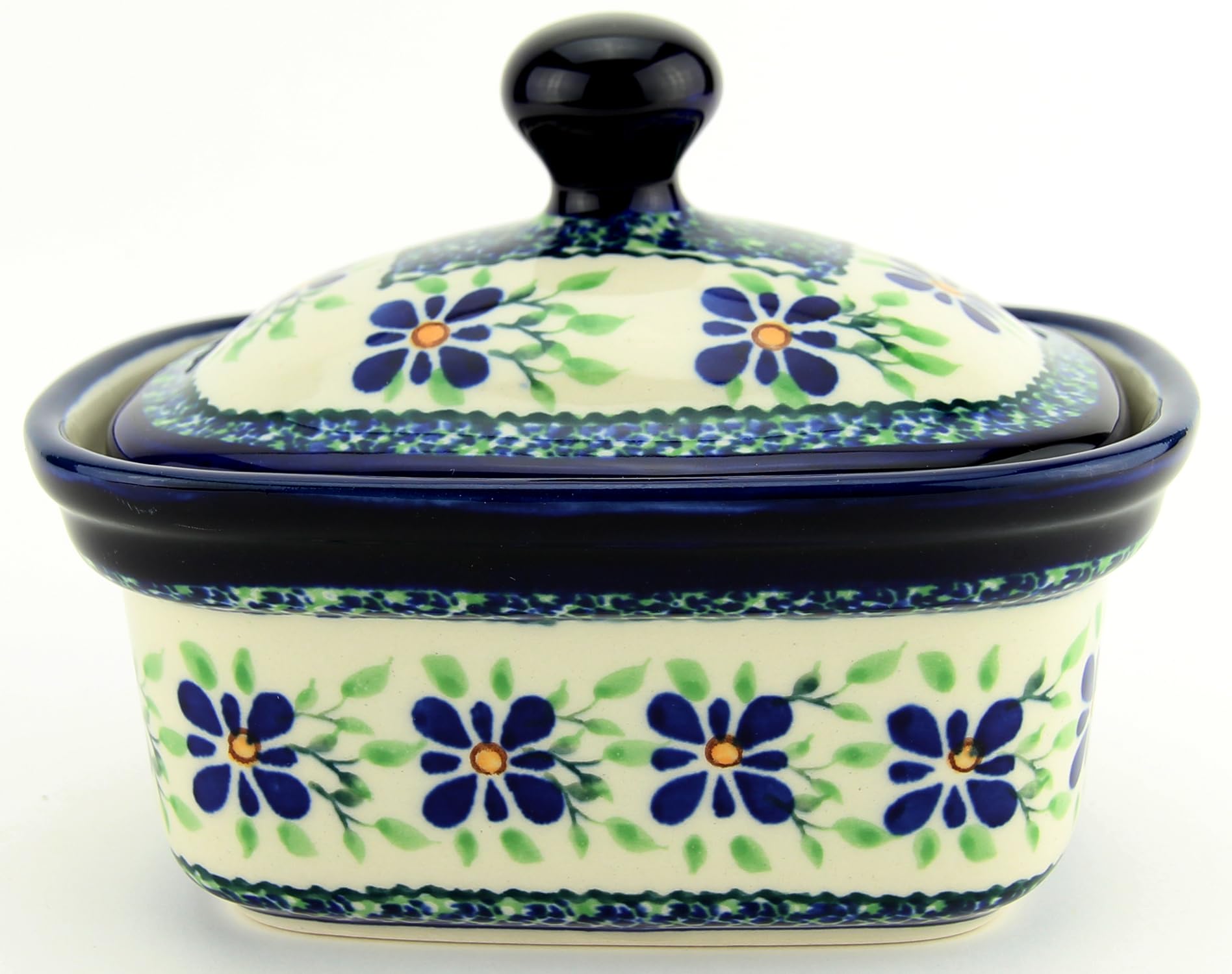 Polish Pottery Butter Tub From Zaklady Ceramiczne Boleslawiec 1188-du121 Unikat Pattern