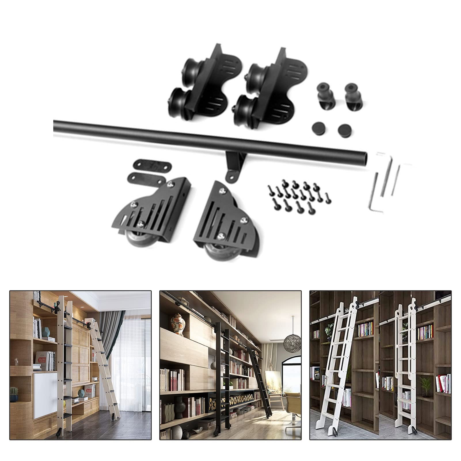 Kit quincaillerie pour échelle roulante MiroDo 3,3-20 pi rail coulissant bibliothèque