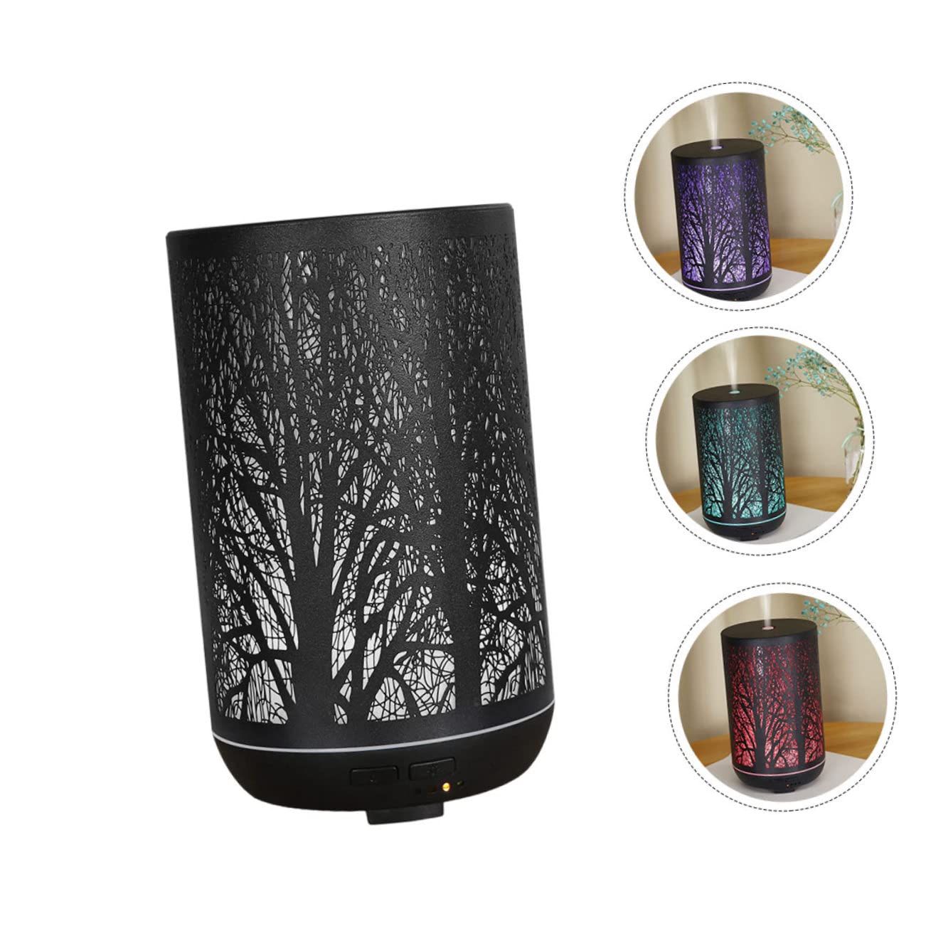 Umidificatore e Diffusore di Aromi 300ml in Ferro Nero Funzione Timer e Protezione da Mancanza D'acqua per Camera da Letto e Sala da Pranzo