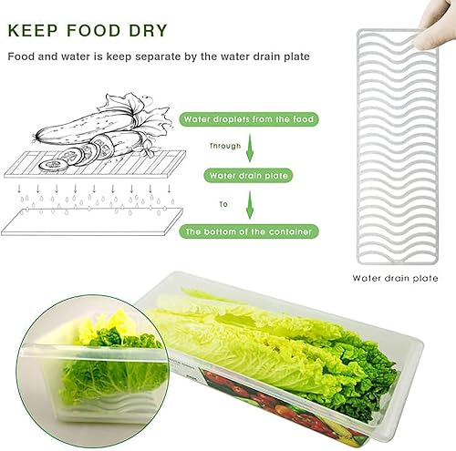 Miniatura 2 de SILIVO Paquete de 6 contenedores organizadores de refrigerador para frutas y verduras, paquete de 3 unidades de 1.5 L + 3 unidades de 4.5 L