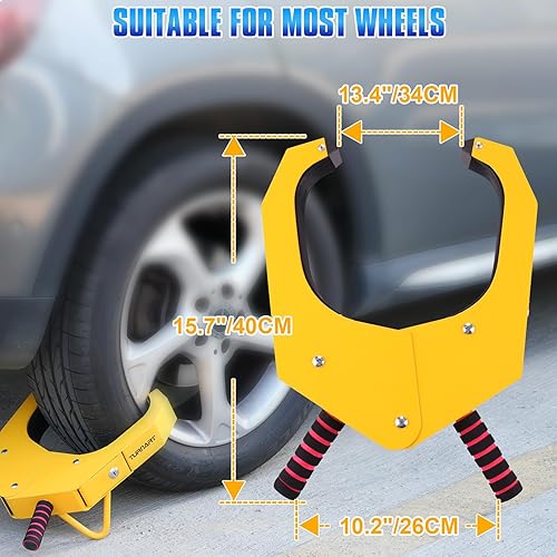 TURNART Wheel Lock Clamp Adjustable AntiTheft Lock