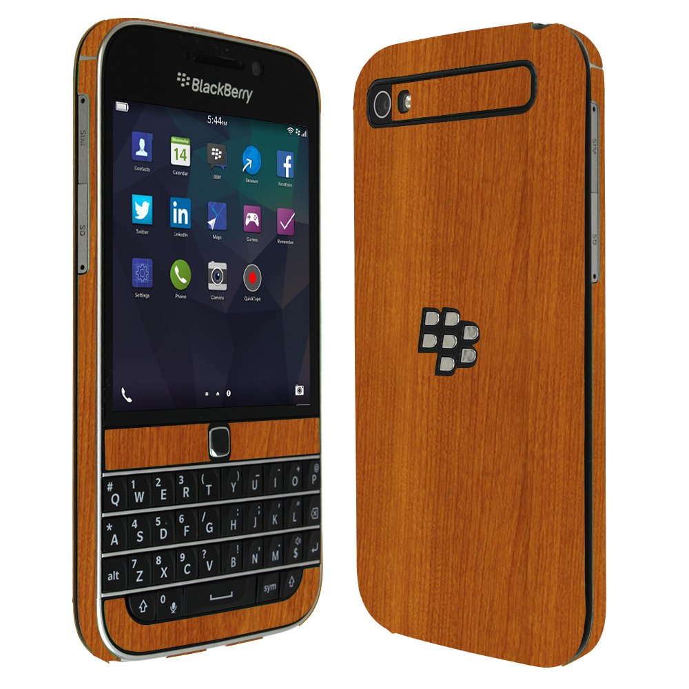Skinomi Light Wood Full Body Skin Compatible with BlackBerry Classic Q20 (Full Coverage) TechSkin with Anti-Bubble Clear Film Screen Protector