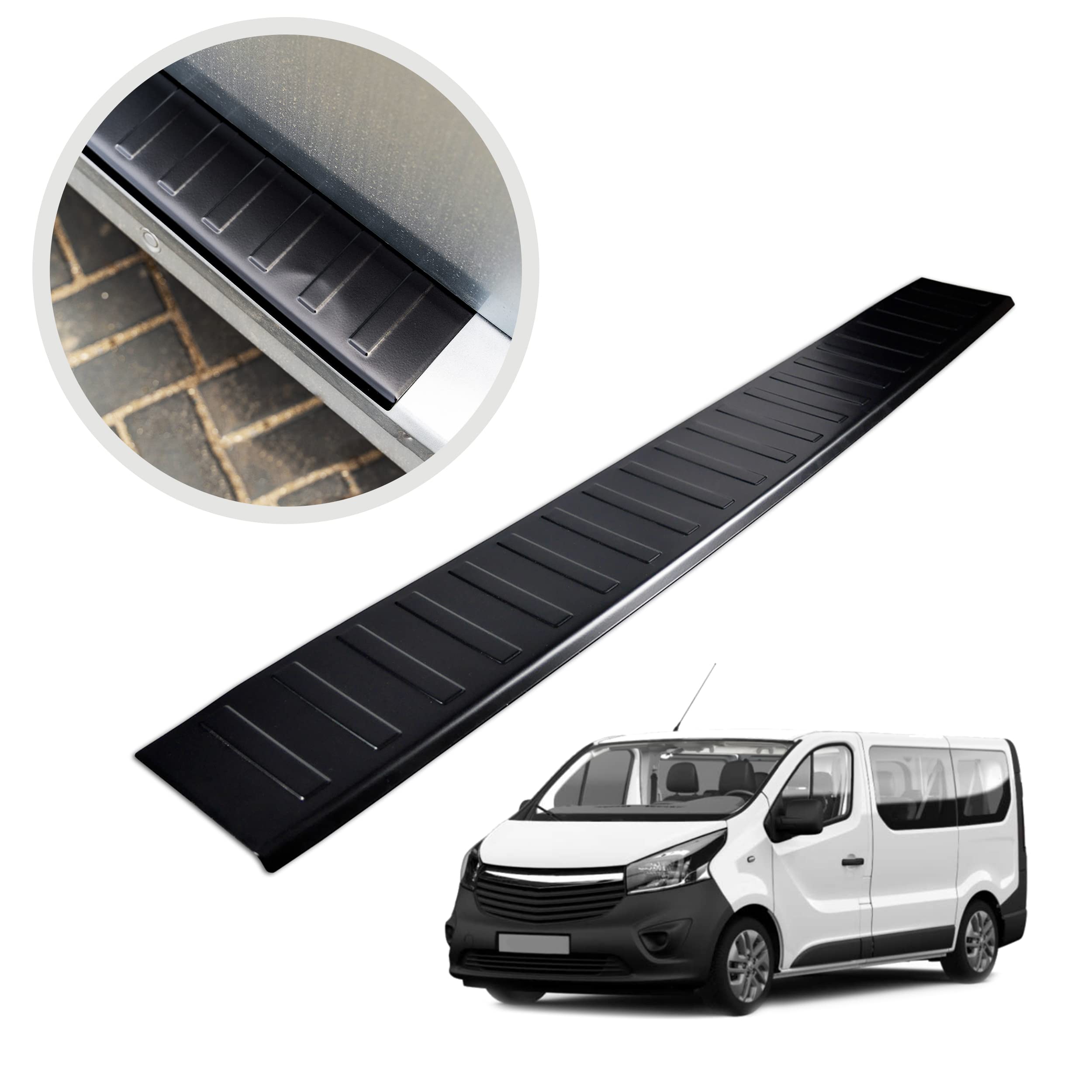 CHROMEMASTER| Listwa Ochronna Tylnego Zderzaka | Pasuje do Opel Vivaro B 2014- | Stal Nierdzewna Malowana Na Czarno, Mat | Listwa Chroni Lakier Tylnego Zderzaka przed Uszkodzeniem