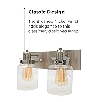 Vista 2 de Wood Grip Lámpara de tocador de baño - Iluminación interior de baño (níquel cepillado, 2 luces)