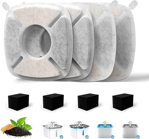 Miniatura 8 de Paquete de 6 filtros de fuente de agua para gatos, filtros de repuesto para bombas inalámbricas WF20CF20, fuente de agua para gatos, dispensador de