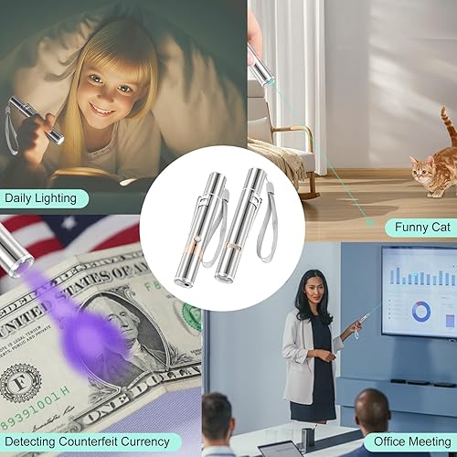 Miniatura 6 de TBTeek Juguetes para gatos de interior, luz verde única, recargable, 7 patrones ajustables, gatito, mascota, perro, juguete de luz de persecución de