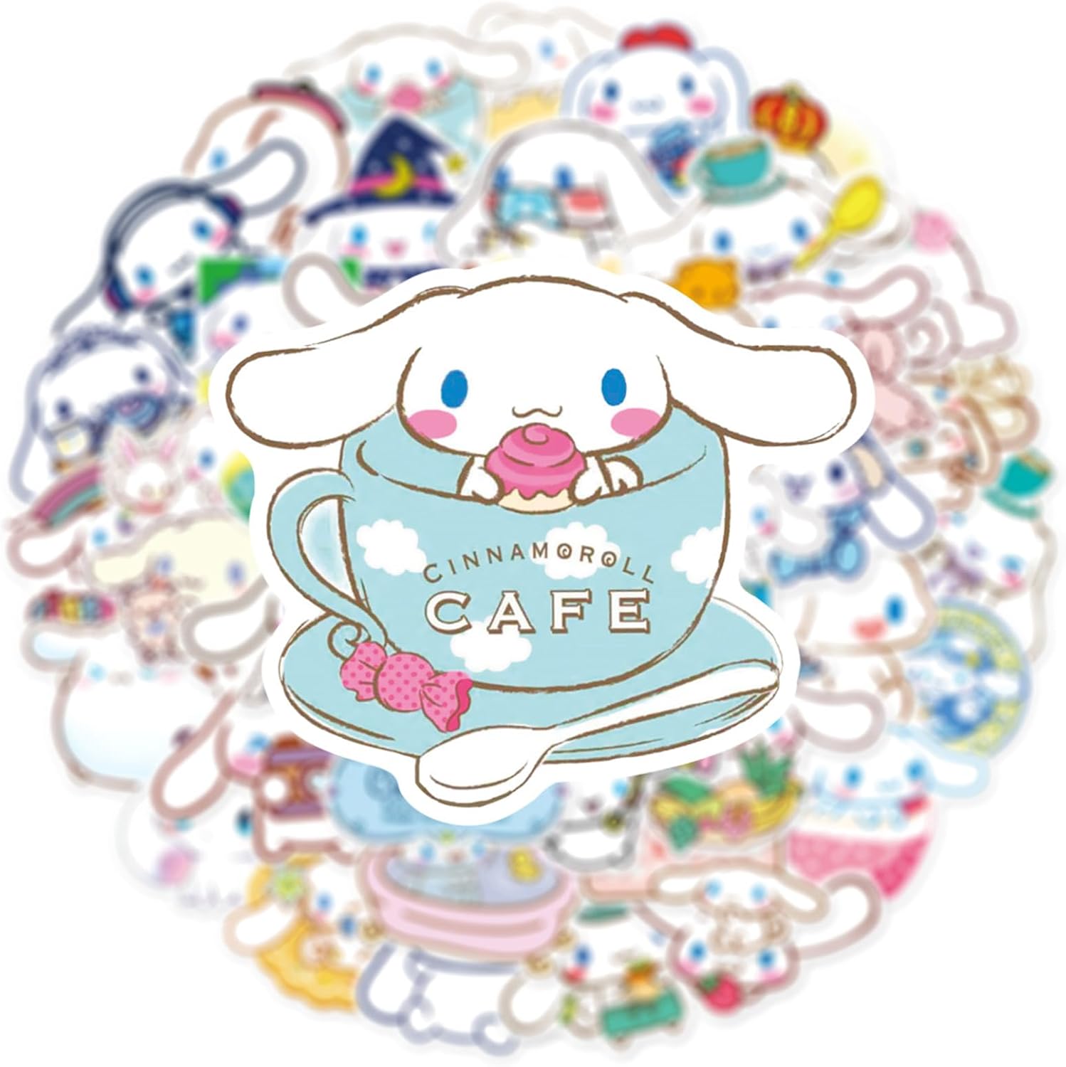 50pcs Cinnamoroll Cartoon Stickers for Kids, Vinyl Waterproof Decal for Water Bottle Laptop Toy Sticker for DIY Decorate Bumper Phone Hard Hat Kids Teens Gifts (Cinnamorol) image 4