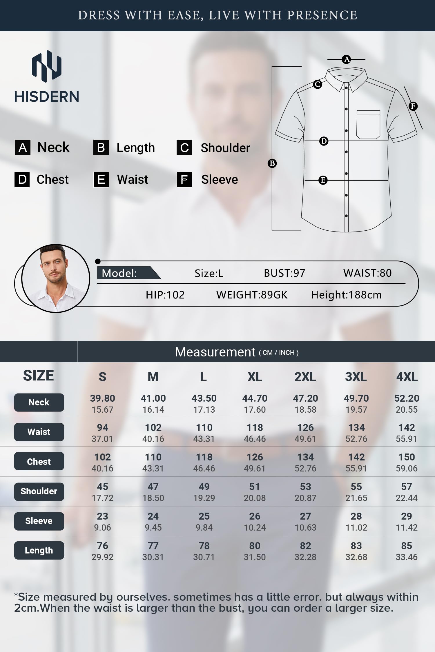 HISDERN Chemise Homme Manches Courtes Stretch sans Repassage Regular Fit Business Décontracté Chemise d'Été Habillée avec Poche