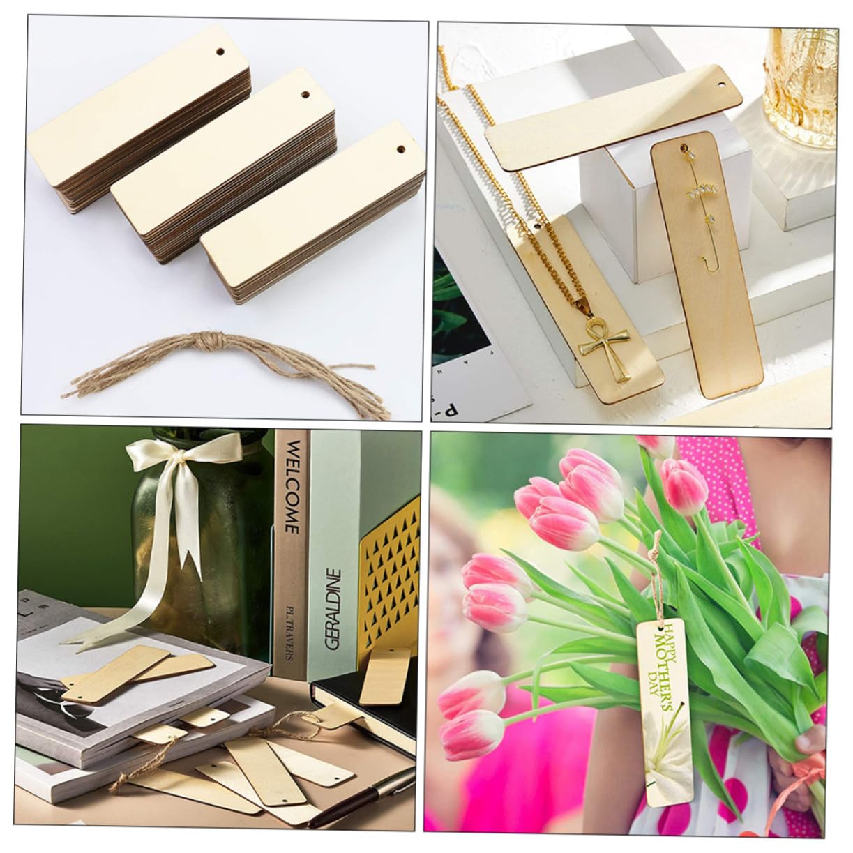 VILLCASE 5 Set segnalibro vuoto segnalibri di graffiti leggere i segnalibri home decor personalizzati decora adornare per gli studenti vuoti Di legno