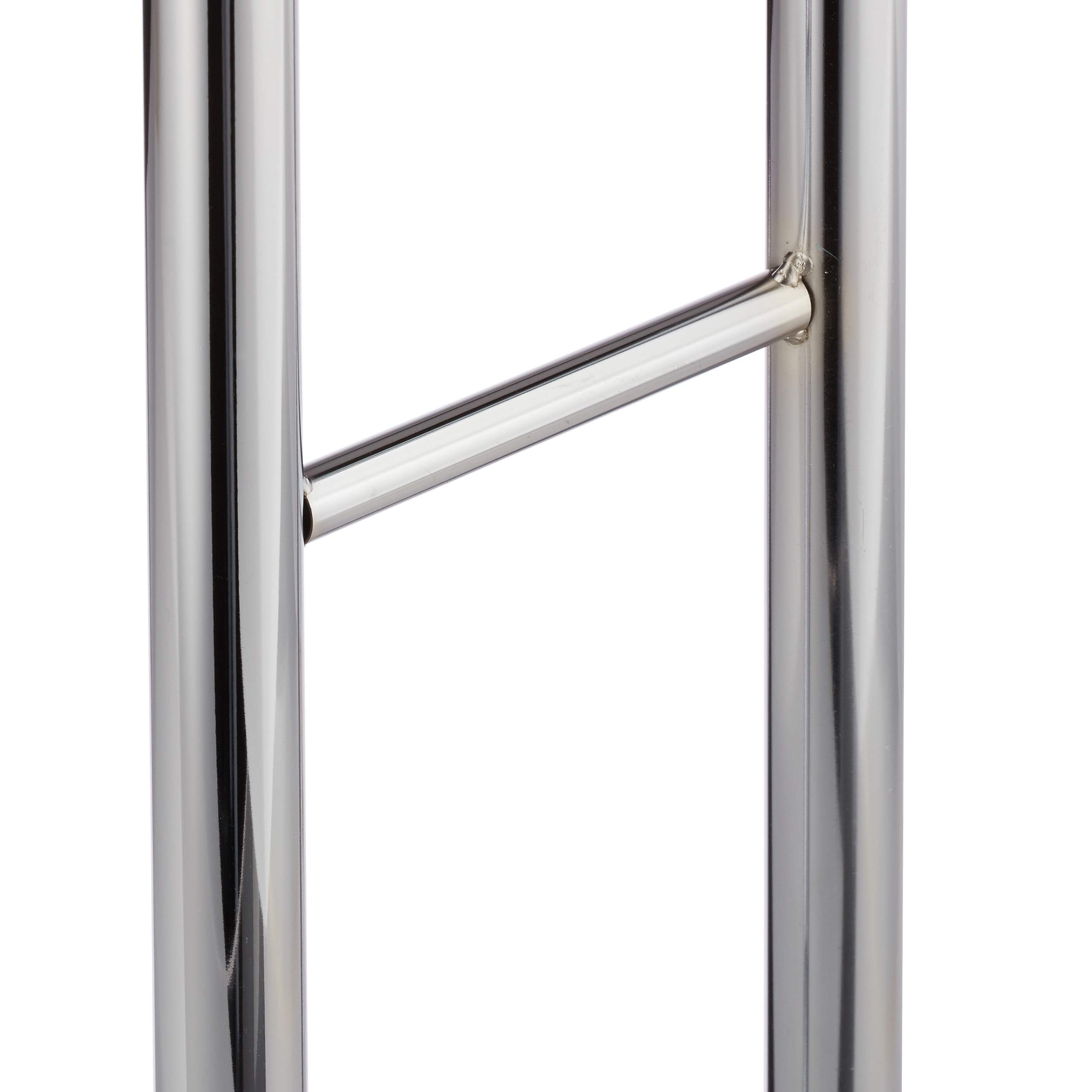 Relaxdays 10024586 Valet de chambre chrome, chevalet, portant habits, de nuit, porte-vêtements, HlP 106x49x20 cm, argent, acier, plastique, 106 x 49 x 20 cm