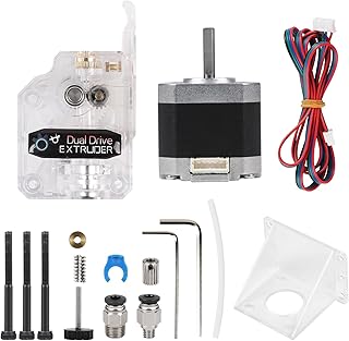 Dual Gear Bowden Extruder Transparent Kit mit Nema 17 Schrittmotor 2 Phasen 4 Drähte 1,8 Grad für Anycubic Tevo Tornado CR10 3D Drucker, für 1,75mm PLA ABS TPU PETG