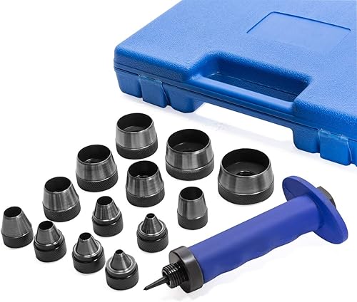 Stark - Juego de perforadoras 13 en 1, juego de perforadoras huecas para cuero, juego de perforadoras de agujero, juego de perforaciones de goma,