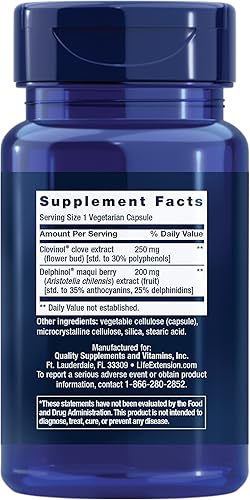 Miniatura 2 de Life Extension Glycemic Guard - Suplemento para el metabolismo de la glucosa - con extracto de bayas de maqui y clavo - Sin gluten, sin OMG, una vez