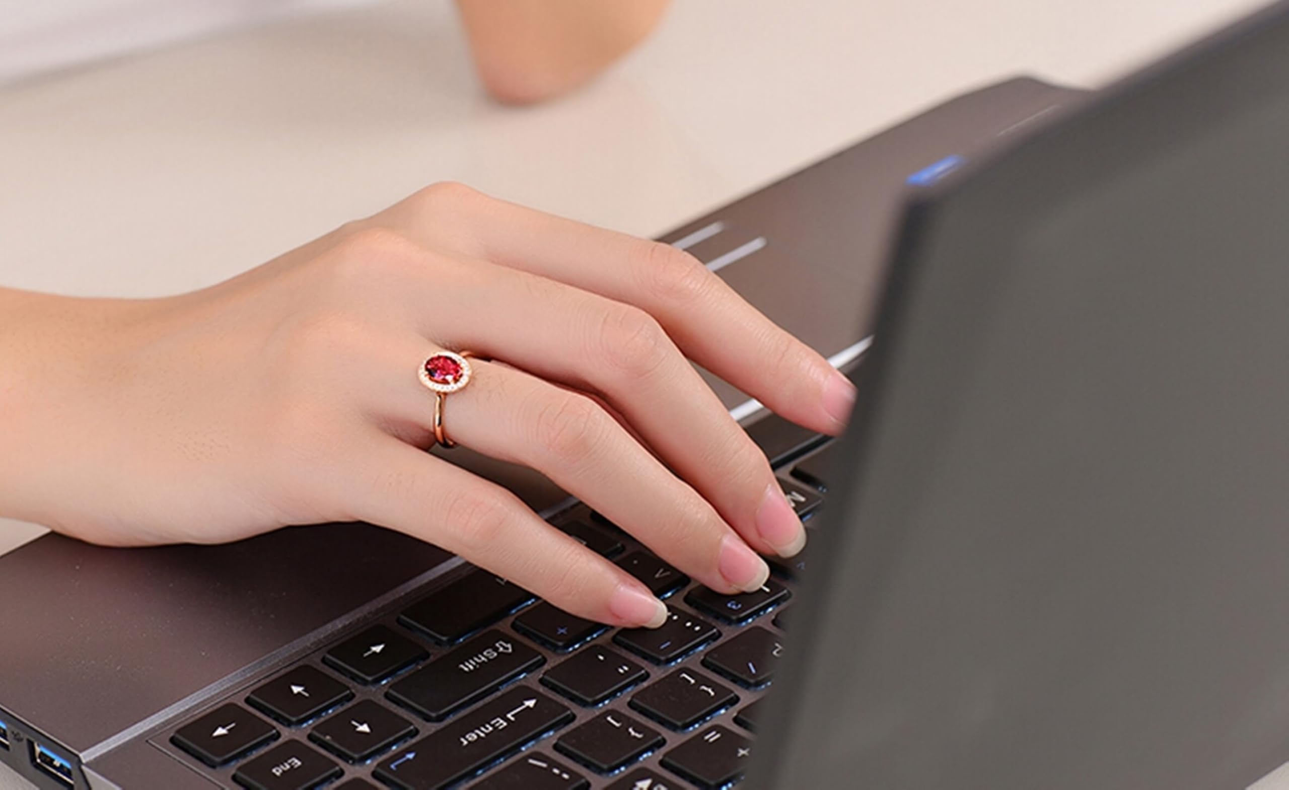 Anillo de oro rosa de 18 quilates Au750, anillos de boda clásicos con turmalina de 1,3 quilates, corte ovalado, anillo de diamante con diamante de oro rosa de 18 quilates, joyería auténtica,