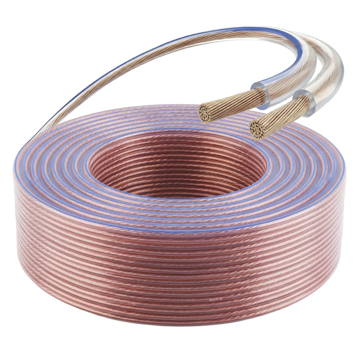 VENTON Cavo per altoparlante, 2 x 2,5 mm², in rame, 100 m, cavo per altoparlante in rame puro, cavo HiFi per altoparlanti e sistemi surround, cavo trasparente, made in Europe