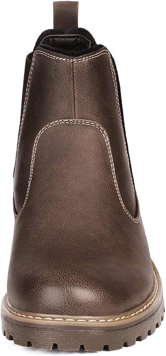 Bruno Marc Mens Chelsea Boots Fur Lined Casual Slip-On Classic Dress Ankle Boot,Dark Brown,Size 11 US ENGLE-03