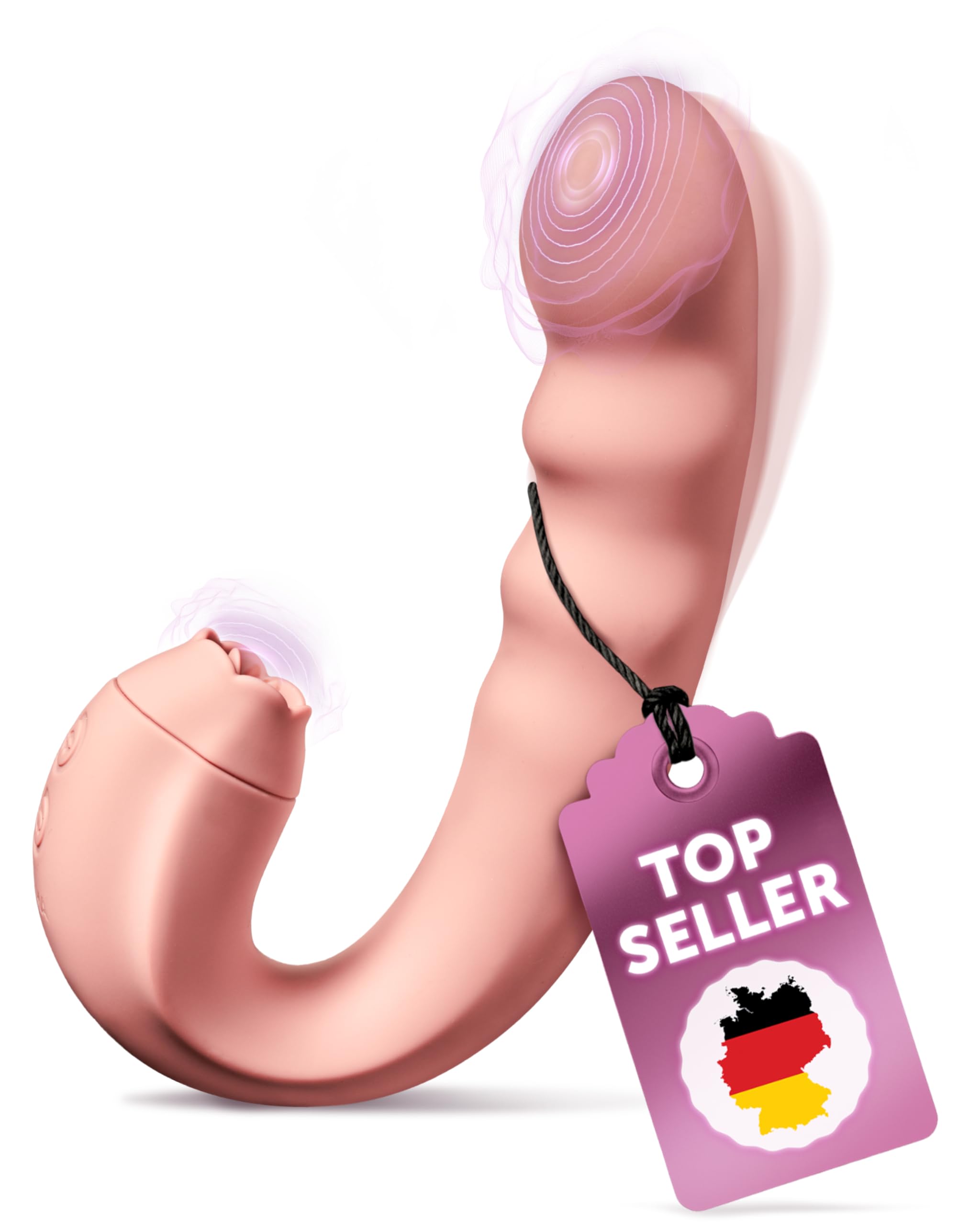 INTIMA LURE Klitoris Stimulator mit Leckfunktion | Zunge | Rotation für G Punkt | Vibration für Frauen | Vibratorensets für Frauen | Sex Spielzeug für Paare | Druckwellenvibrator für Sie