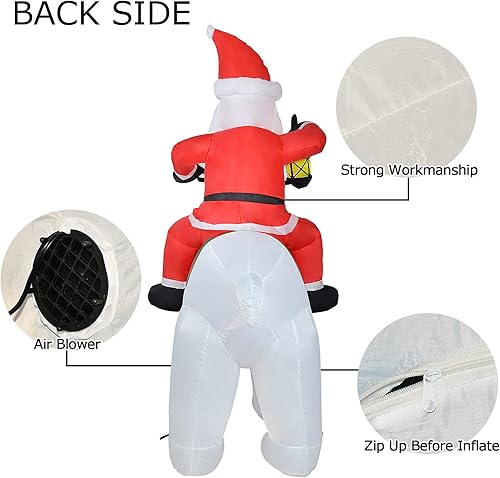 Miniatura 3 de Arco inflable de Navidad de 12.5 pies, Papá Noel inflable y muñeco de nieve sentado en cajas de regalo, arco de Navidad inflable para decoración de