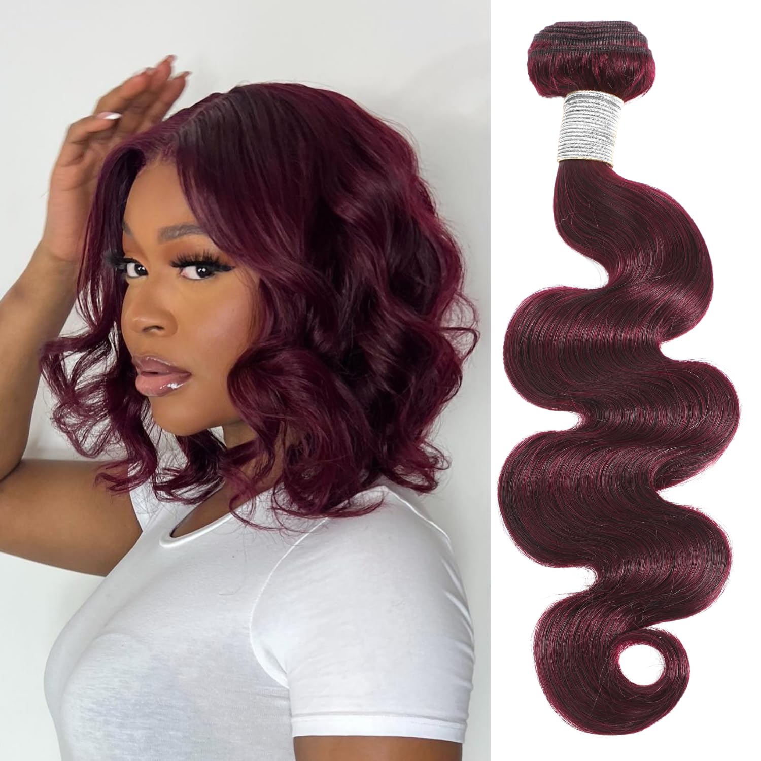 ALHER 99j Color Human Hair Bundles Body Wave 12 Inch