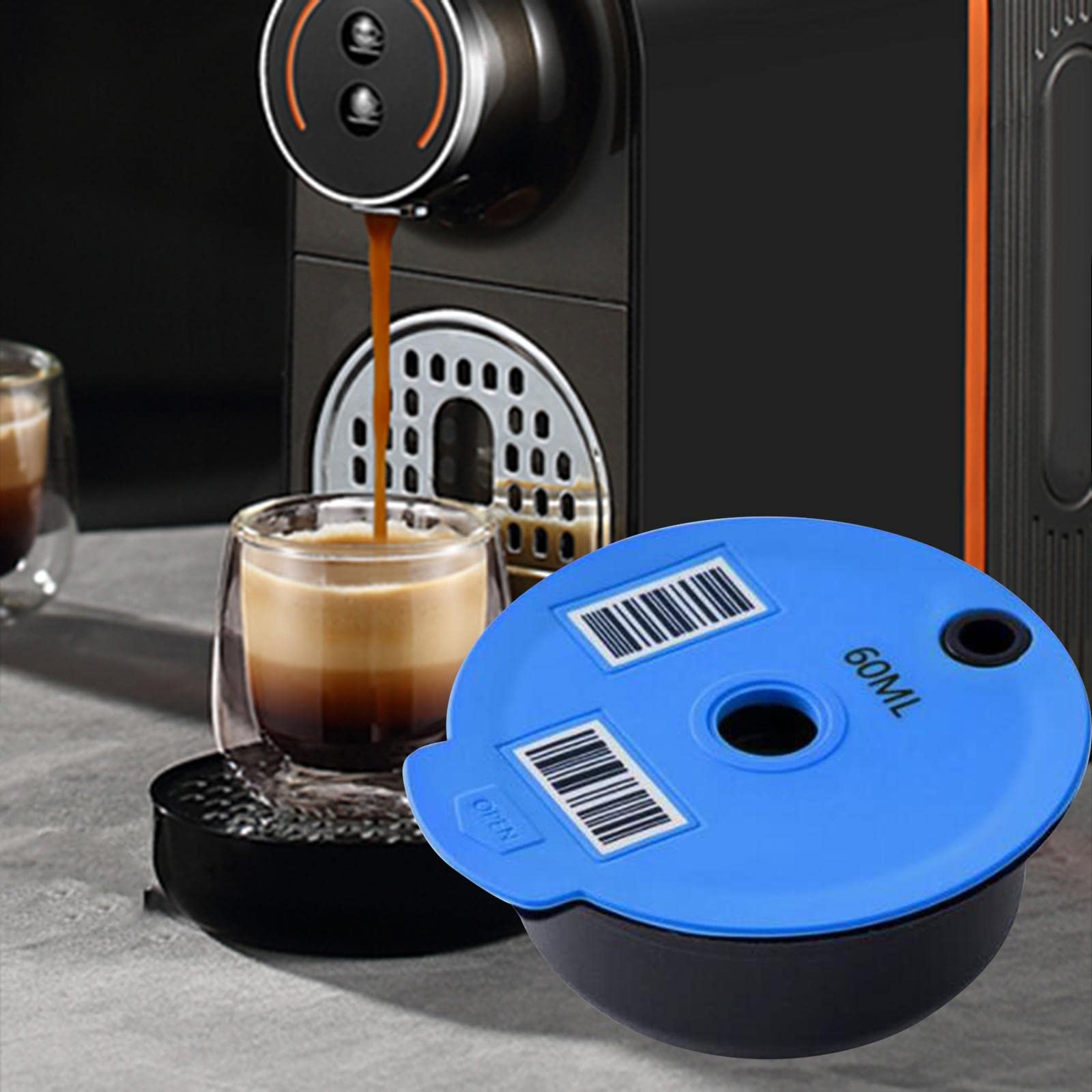 Cápsulas de Café Reutilizables Cápsula de Café para Espresso Filtro de Doble Capa Fácil de Instalar, 60ml