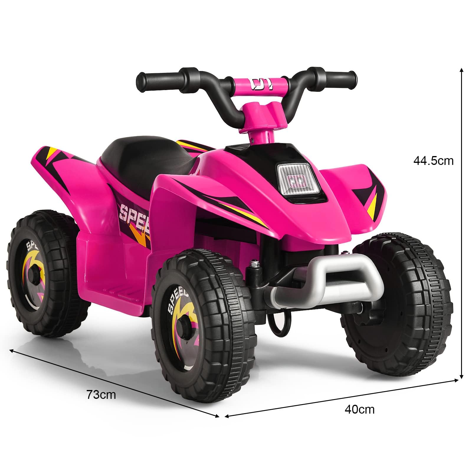 FANTASK 6V Elektro Kindermotorrad, Mini Elektroauto, Kinderquad, Elektroquad, Kinderauto, Kinder Quad für Kinder ab 3 Jahren, 2,8-4,6 km/h (Rosa)