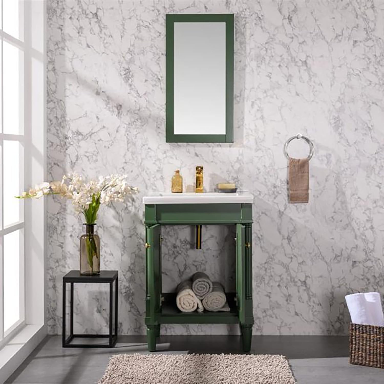Legion Furniture Indoor Home Decorative Bathroom/Washroom/Kitchen 24" Vogue Green Sink Vanity