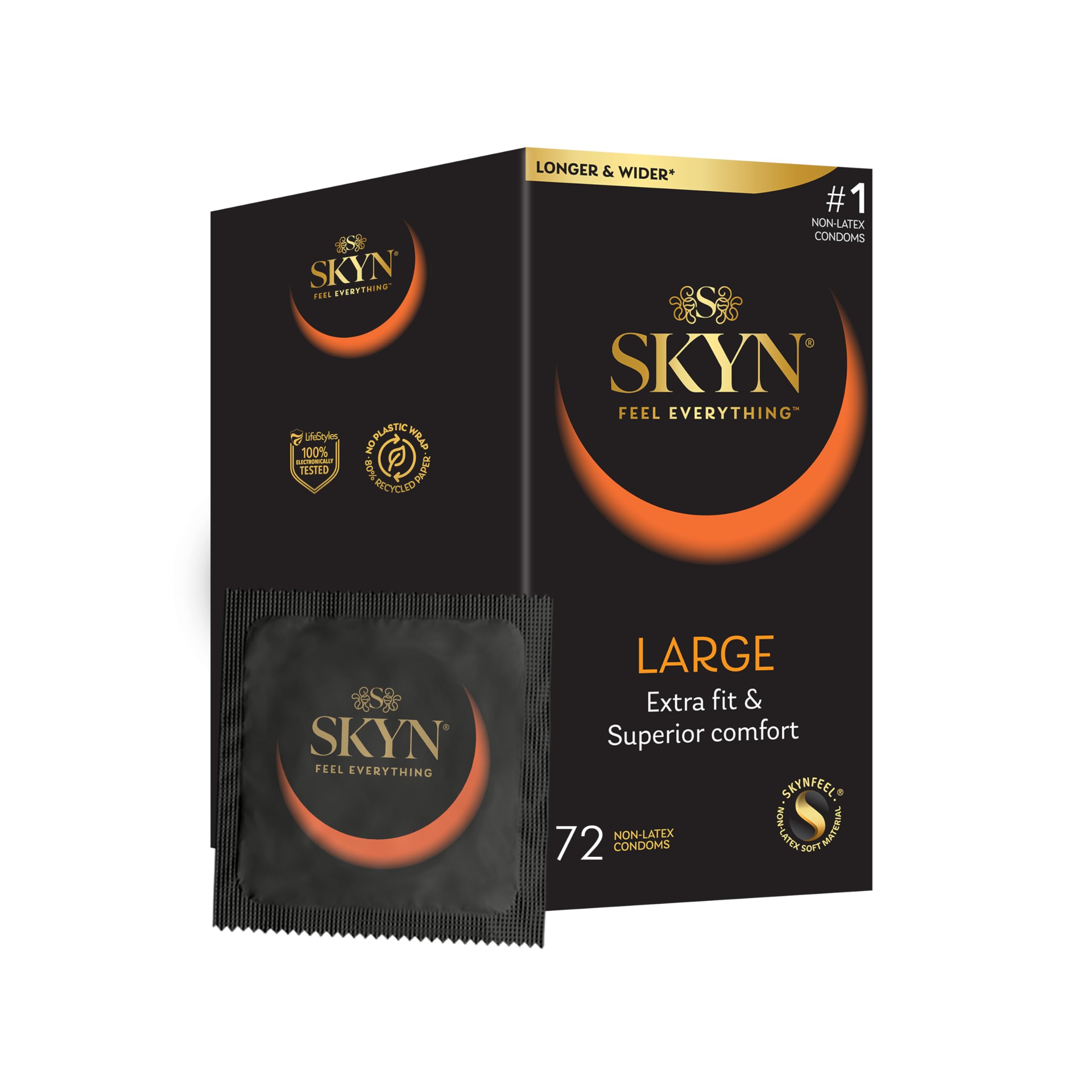 SKYN Skynfeel - Preservativi extra grandi (72 pezzi) | Preservativi senza lattice, larghezza 56 mm