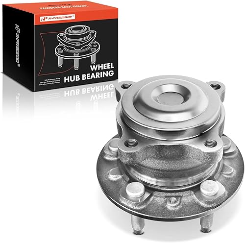 A-Premium Rodamientos de rueda trasera y conjunto de cubo compatible con Chevrolet Cruze 2013-2015, Cruze Limited 2016, con 5 lengüetas, repuesto #