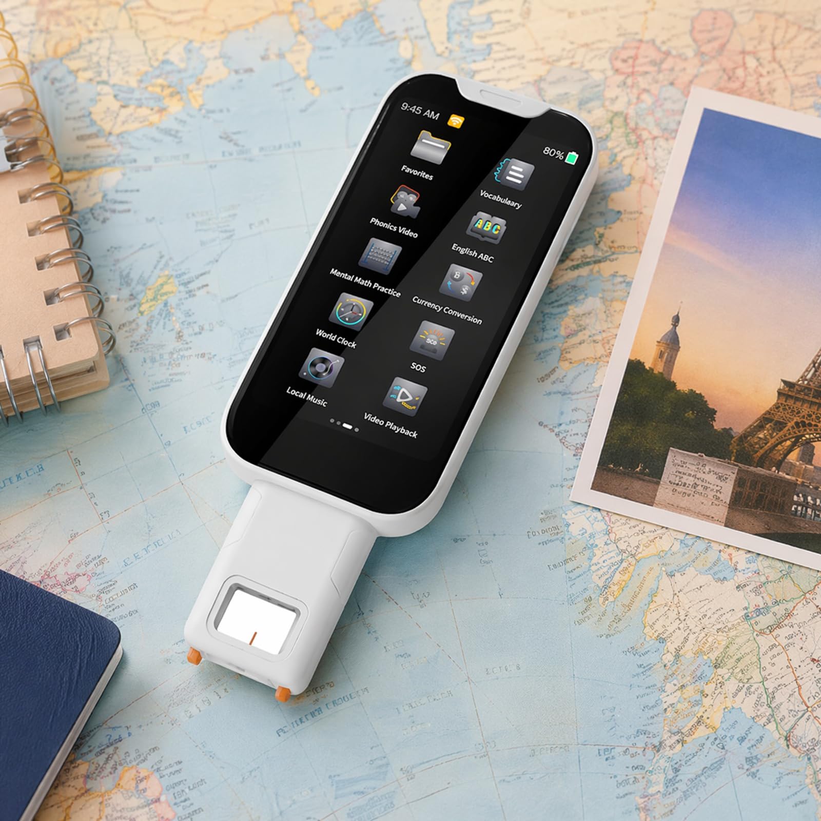 1500mAh Faltbarer Scan Übersetzer Stift OCR Text to Speech Language Learning S | 180 ° faltbarer OCR-Übersetzungsstift unterstützt 143 Sprachen Offline- & Fotoübersetzung für tragbare Lernanwendung.