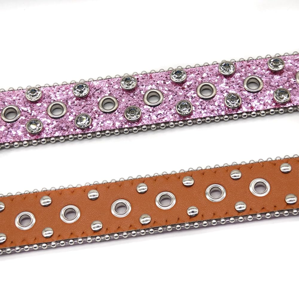 JIARY Pink,100CM/39.4'',Women Rhinestone Belt,Shiny Diamond