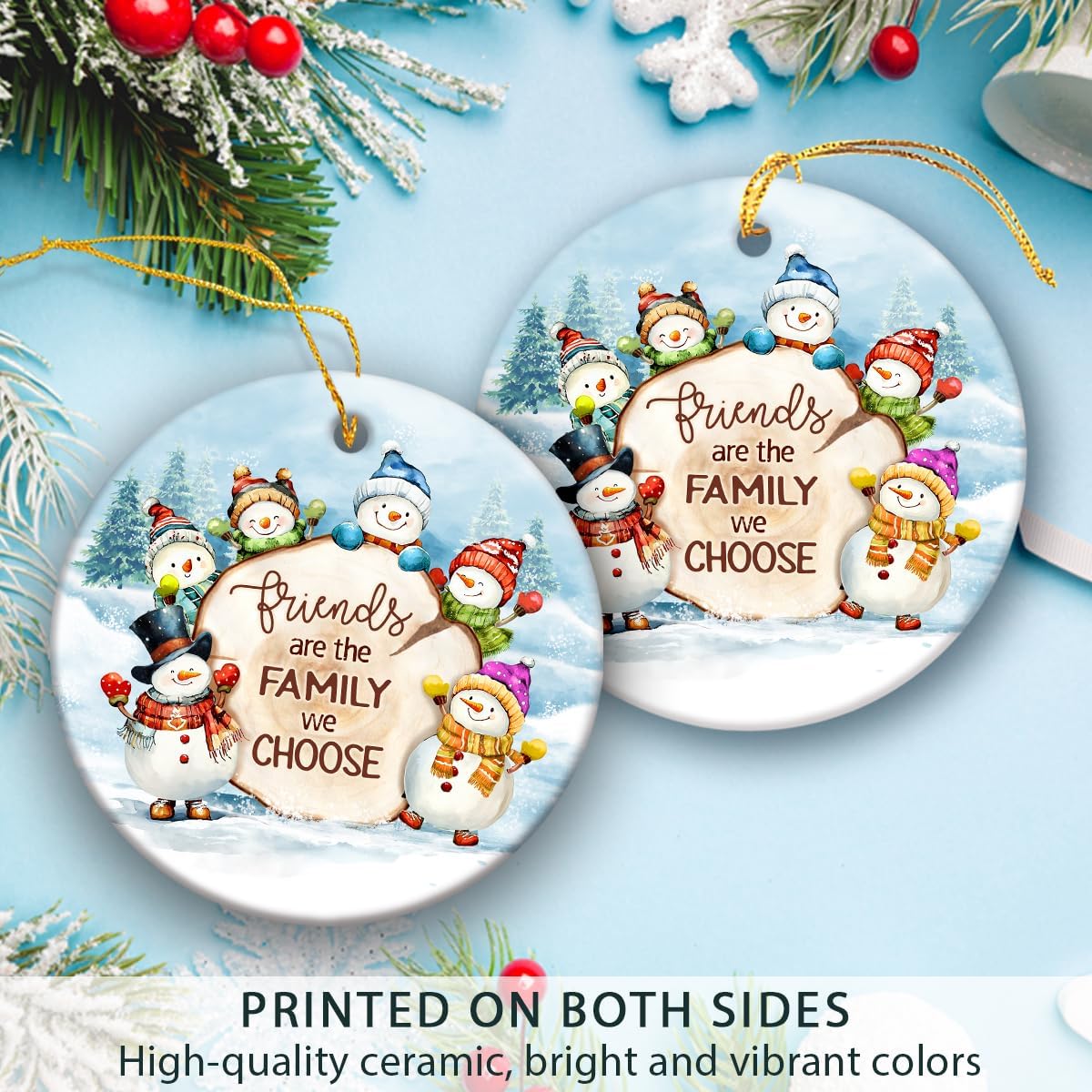 Friends Christmas Ornaments 2025, Friendship Ornaments for Christmas Tree, Bestie Gifts for Women, Ceramic for Christmas Decor, BFF Ornament for Friends, Sister - Image 3