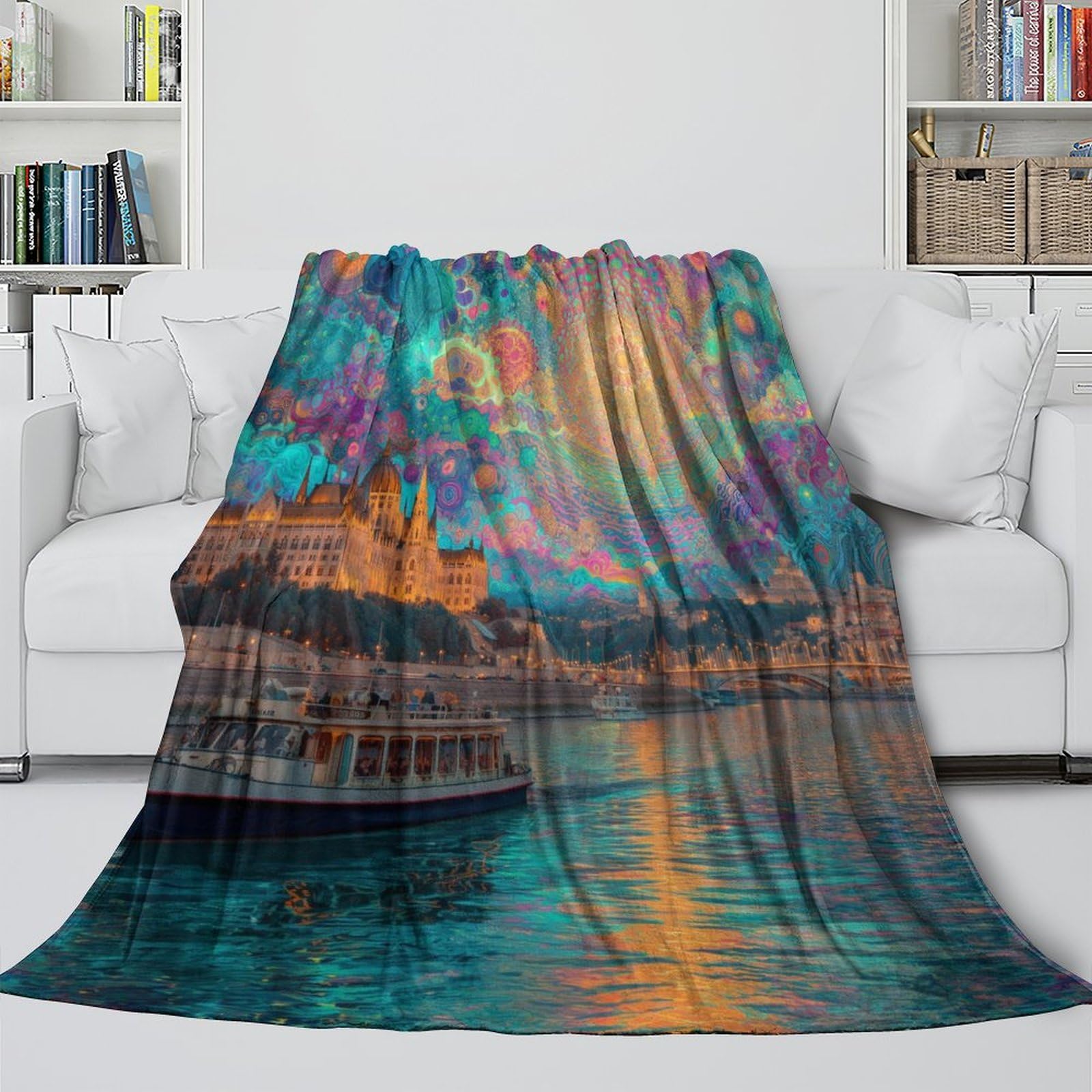 Manta Fiume Danubio,ropa Cama De Felpa Suave 80x90inch(200x230cm),colchas Patchwork