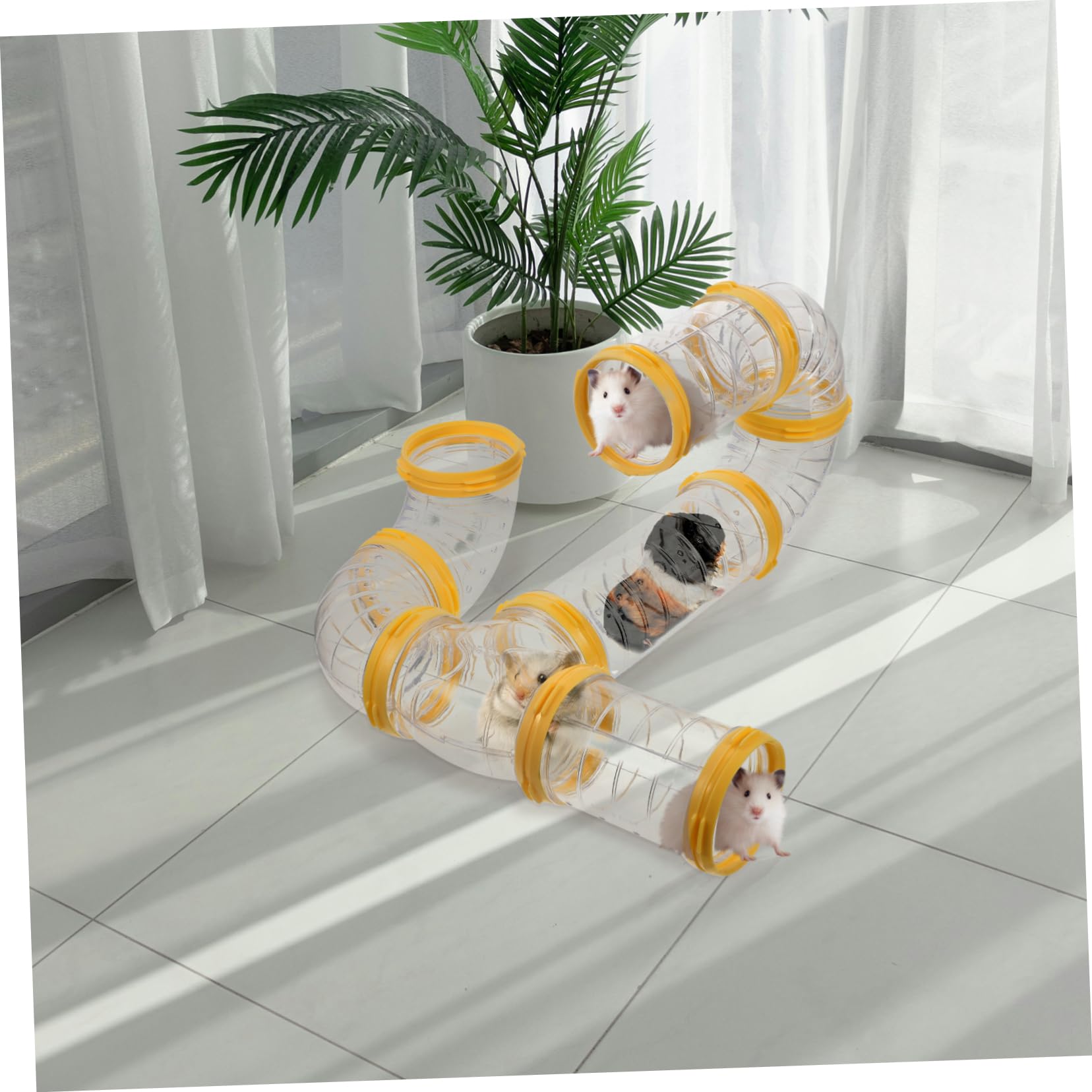Hamster Tunnel Satz Transparent aus PP Kunststoff, 2 Satz, Nagerfest