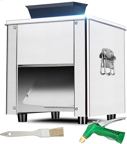 HQHAOTWU Cortadora de carne Cortadora de carne eléctrica Cortadora de carne comercial con hoja de acero inoxidable Máquina de cortar carne de 0.098 HQHAOTWU Cortadora de carne Cortadora de carne eléctrica Cortadora de carne comercial con hoja de acero inoxidable Máquina de cortar carne de 0.098