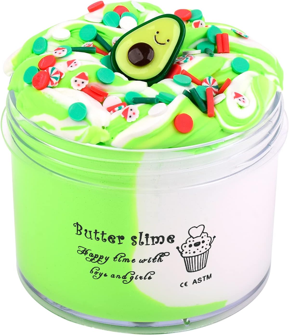 Green Butter Slime, Super Soft and Non-Stick Scented Slime, Stress Relief Slime Toy for Kids Education, Party Favor and Birthday Gift(7oz 200ML)