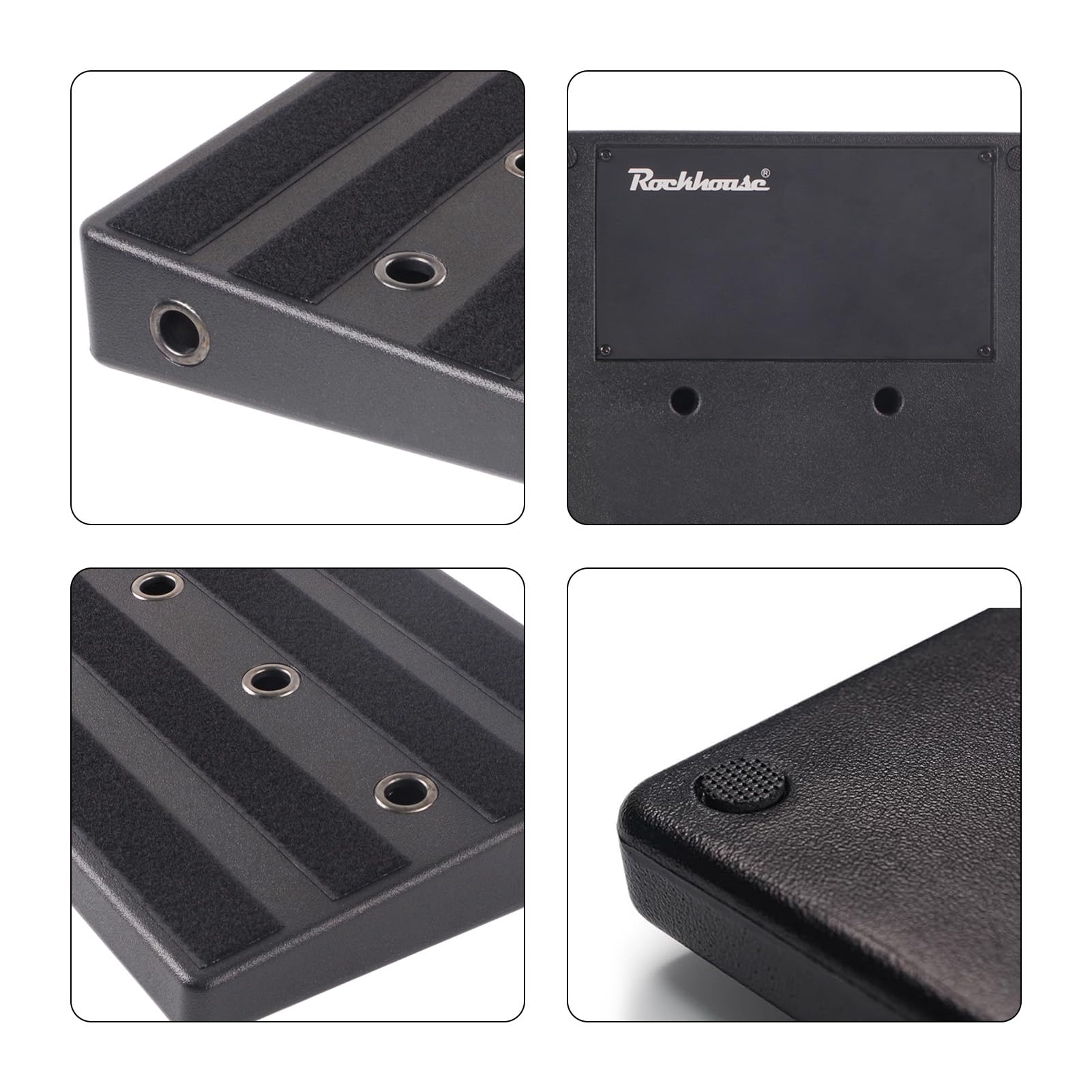 FLEXMAN Gitarrenpedalboard Gehäuse, 20 X 9,8 X 2,4 Zoll Tragbares Leichtes Effektpedalboard mit 11 Strategisch Platzierten Perforationen für Gitarren