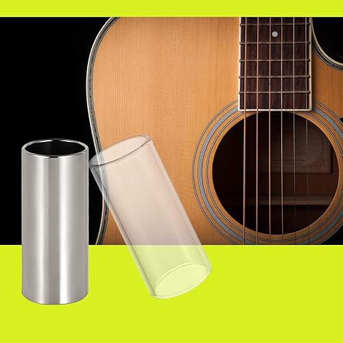 Miniatura 5 de Diapositiva de cristal y tobogán de acero inoxidable en caja para guitarra bajo mediano 24in236 pulgadas