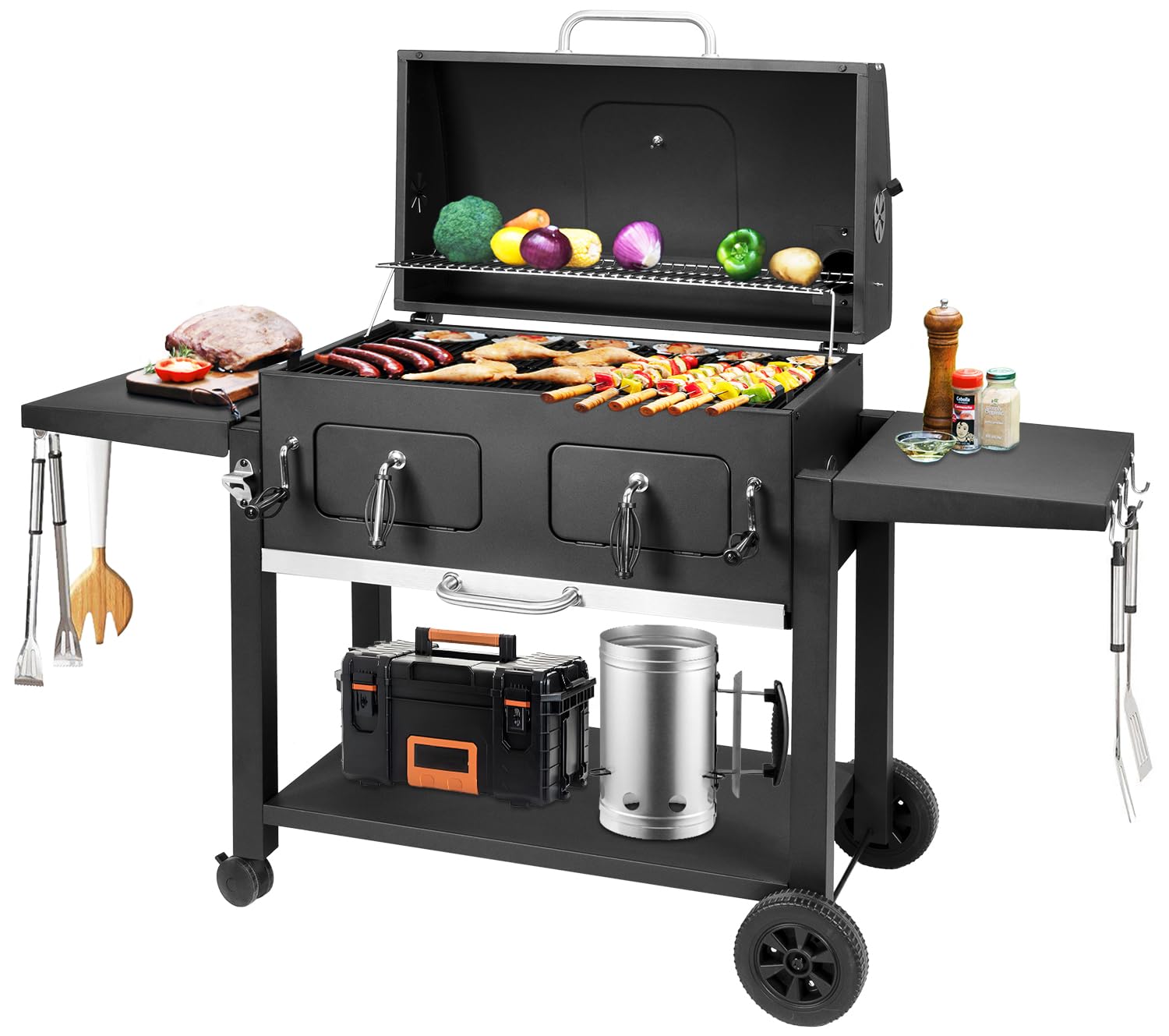 天然木食器♦️ヴィンテージ47点セット♦️BBQに◎ 海外製オーダー♦️補償付　送料込 Amazon.com: Kenadne Charcoal Grill Outdoor BBQ Grill, Extra Large
