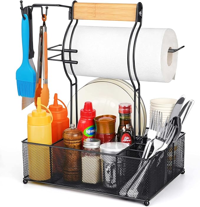 FANGSUN Grill Caddy, BBQ Caddy with Paper Towel Holder