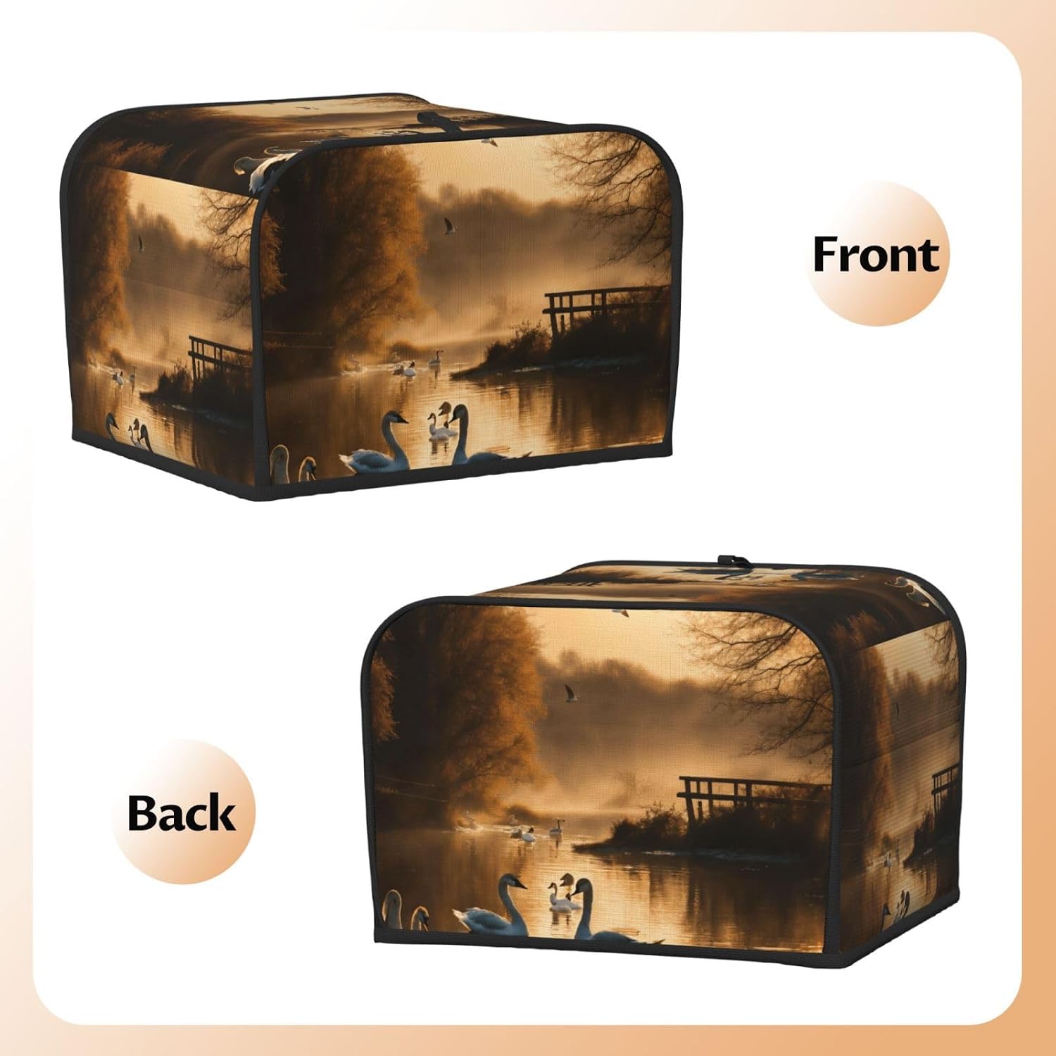 Hunting Flying Wild Ducks Print 4-Slice Toaster Cover Kitchen Appliance For Bread Home Protector Daily Usability image 3