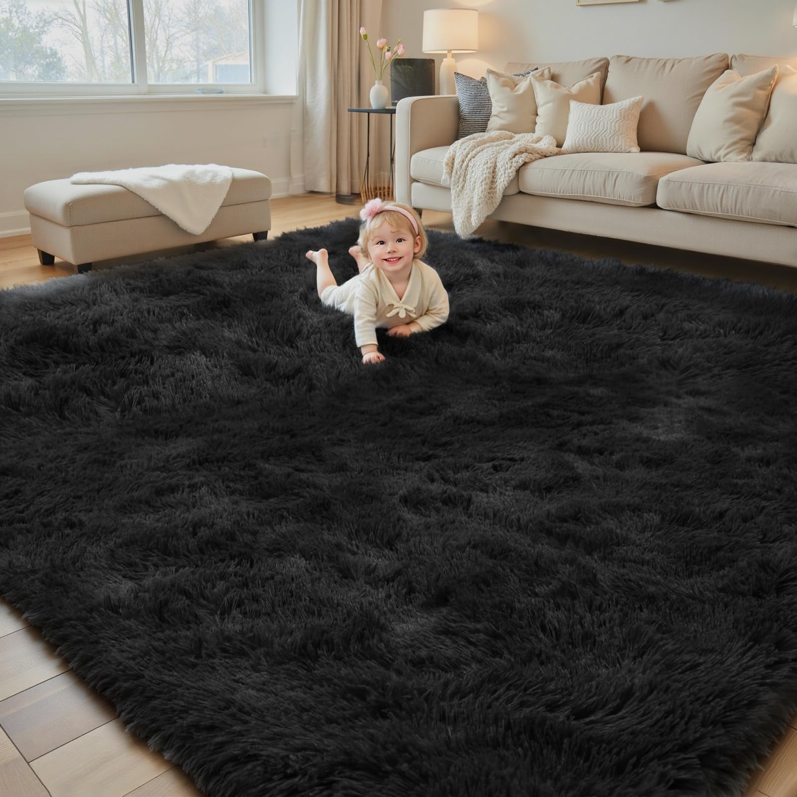 Rugs for Living Room 5x8 Alfombras para Salas Shag Large Plush Soft Area Rug Shaggy Carpets for Bedroom