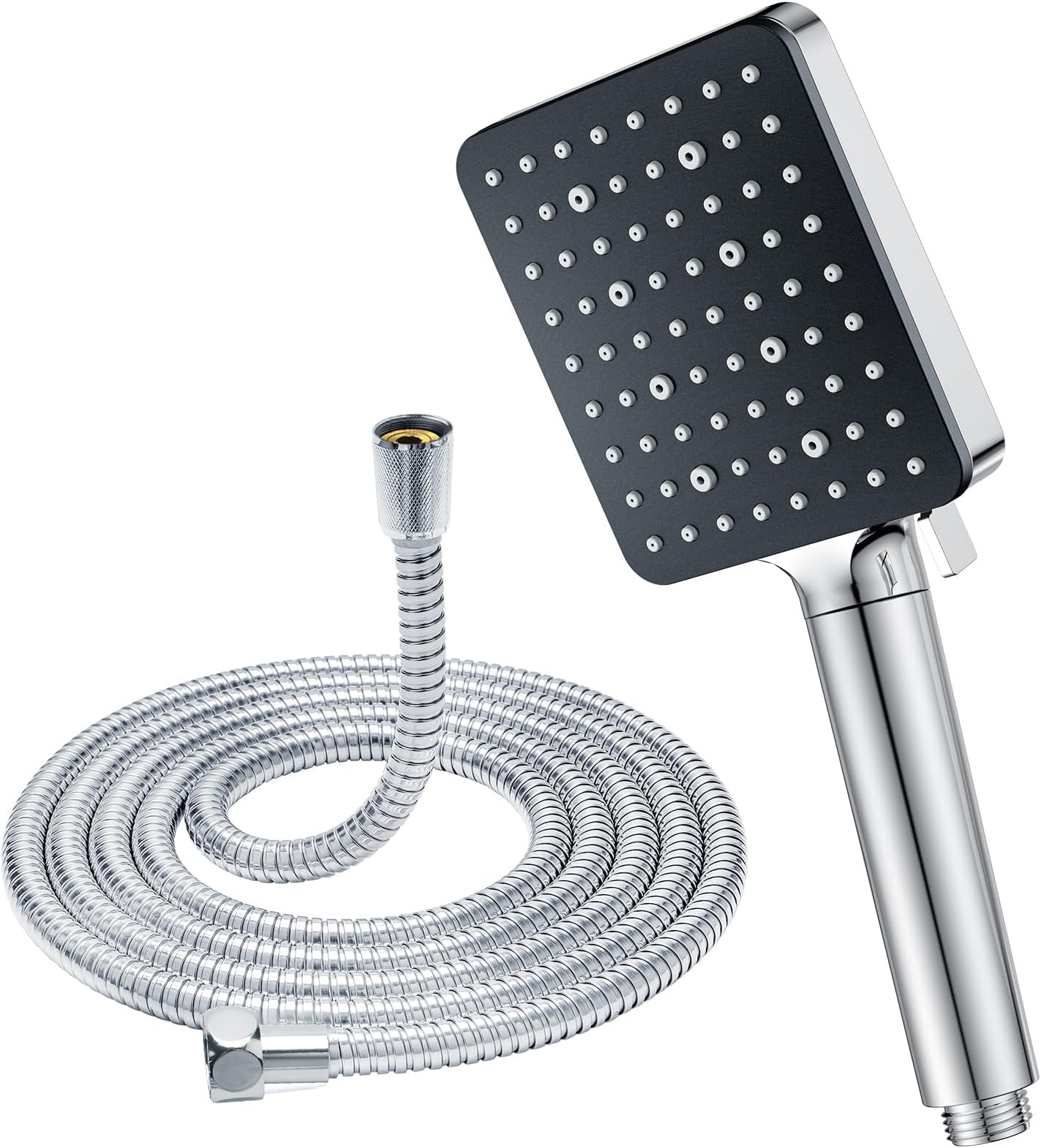 Shower Head, YEAUPE PRO Shower Head and Hose 1.6M,Shower Head Filter,Square High Pressure Shower Heads with 6 Jet Modes,Large Powerful Flow Rainfall Showerhead for Low Pressure Hard Water,Chrome