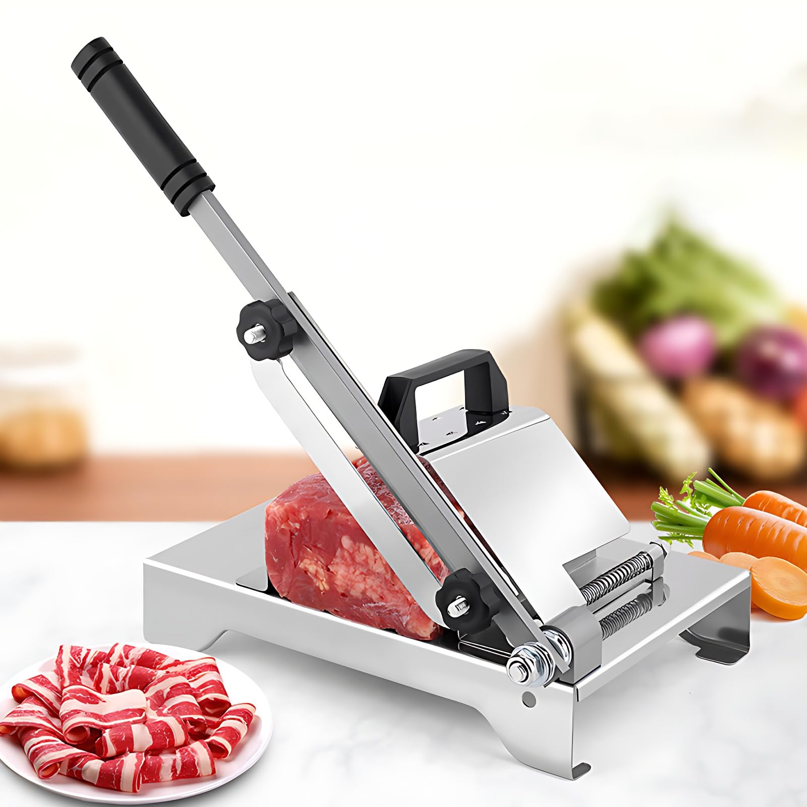 Trancheuse à viande congelée pour vos soirées raclette et pierrade en famille