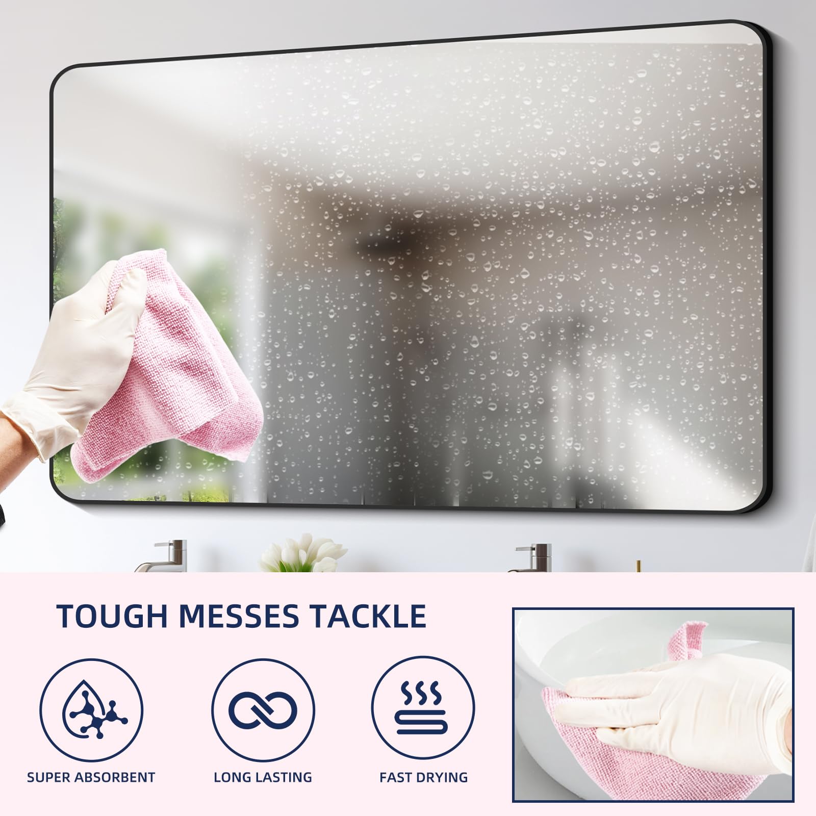 & PLUSH Rollo de paño de limpieza de microfibra, paquete de 70, toallas de microfibra extraíbles, 12 x 12 pulgadas, reutilizables, lavables, sin rayas, trapos de platos ultra absorbentes para coche