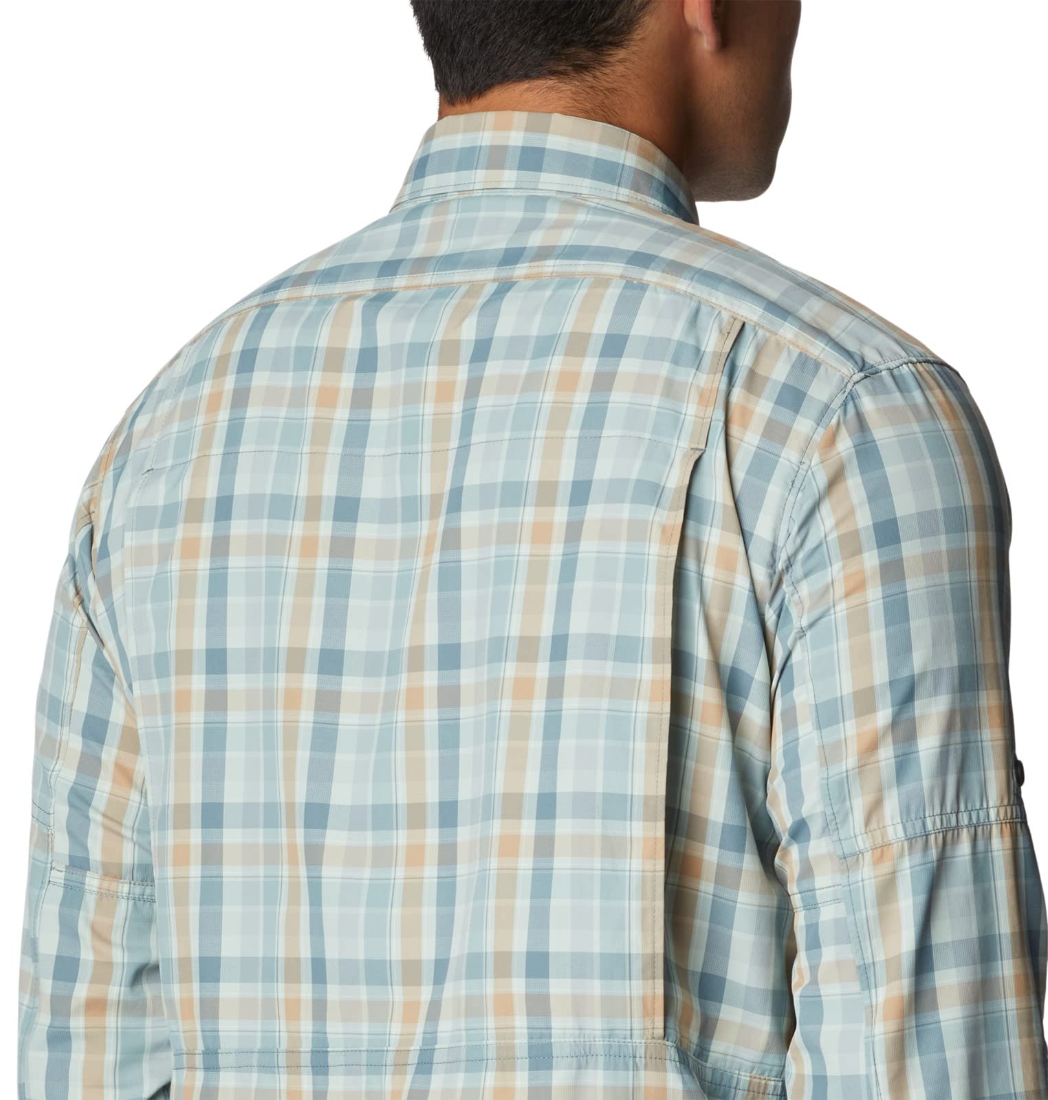 Chemise Columbia Manches Longues à Carreaux - Homme Taille M - Bleu Moyen/vert, Respirante