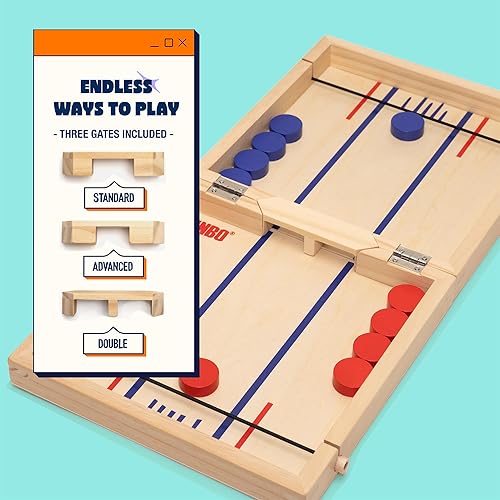 Miniatura 5 de Pinbo The Classic Slingshot Game | Juego de mesa plegable de acción rápida para 2 jugadores de madera para niños y adultos | Ideal para viajes y