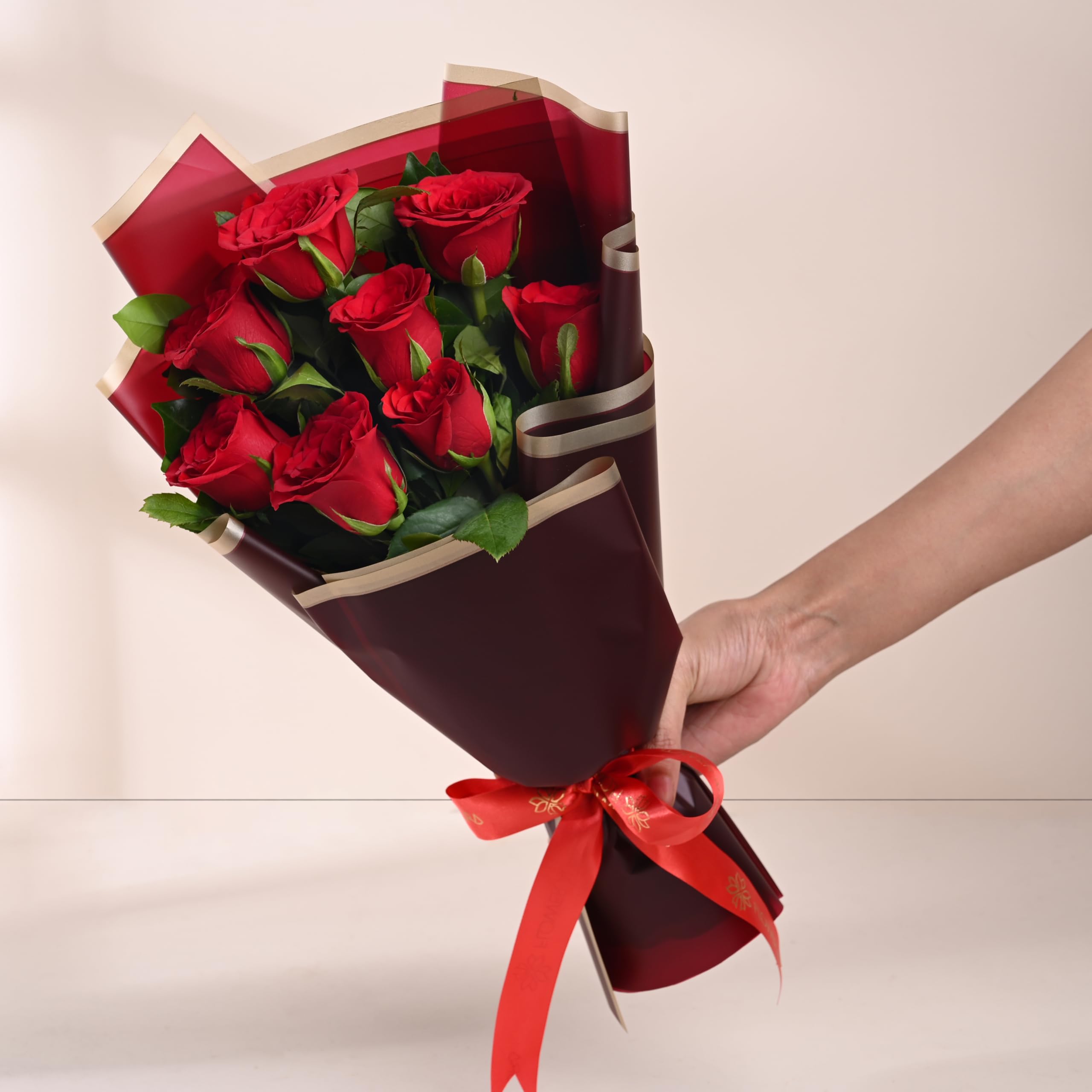 Red Rose Bouquet - 8 Roses for Birthday & Anniversary -2